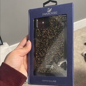 Swarovski Black and Gold Crystal Phone Case for iPhone 12 Pro/max 6.1 inch